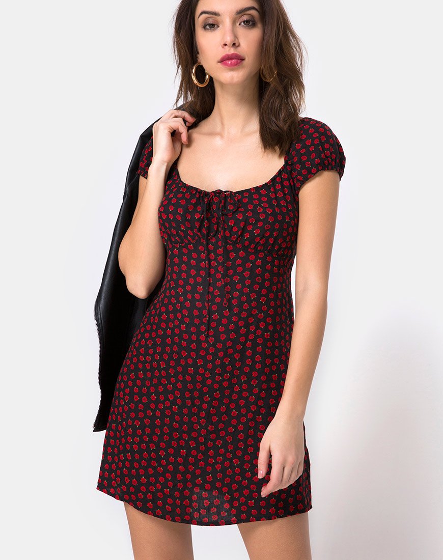 Mini robe Gaval en Dotty Rose Noir