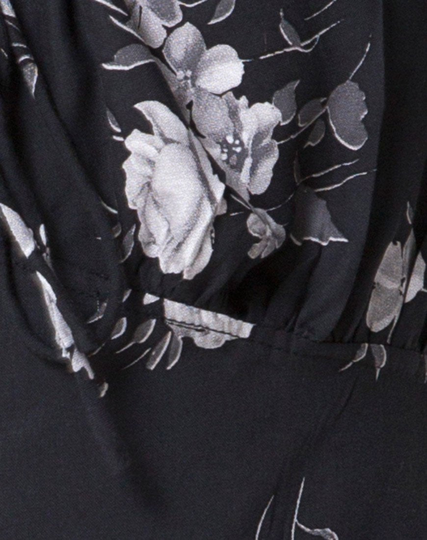 Image of Gaval Mini Dress in Mono Flower Black