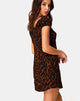 Image of Gaval Mini Dress in Oversized Jaguar Brown
