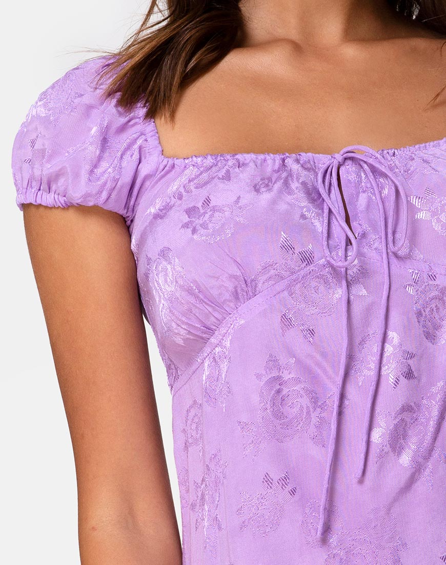 Image de Gaval Mini Robe en Satin Rose Lilas