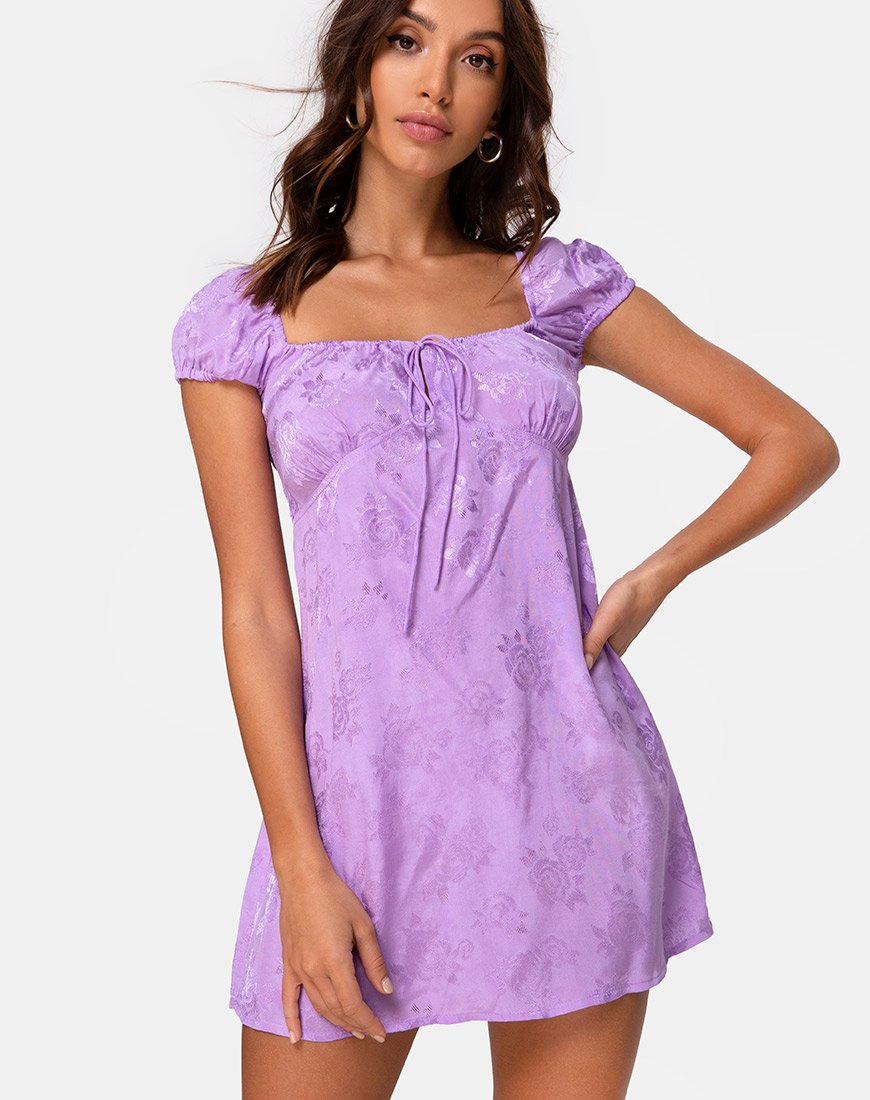 Image de Gaval Mini Robe en Satin Rose Lilas