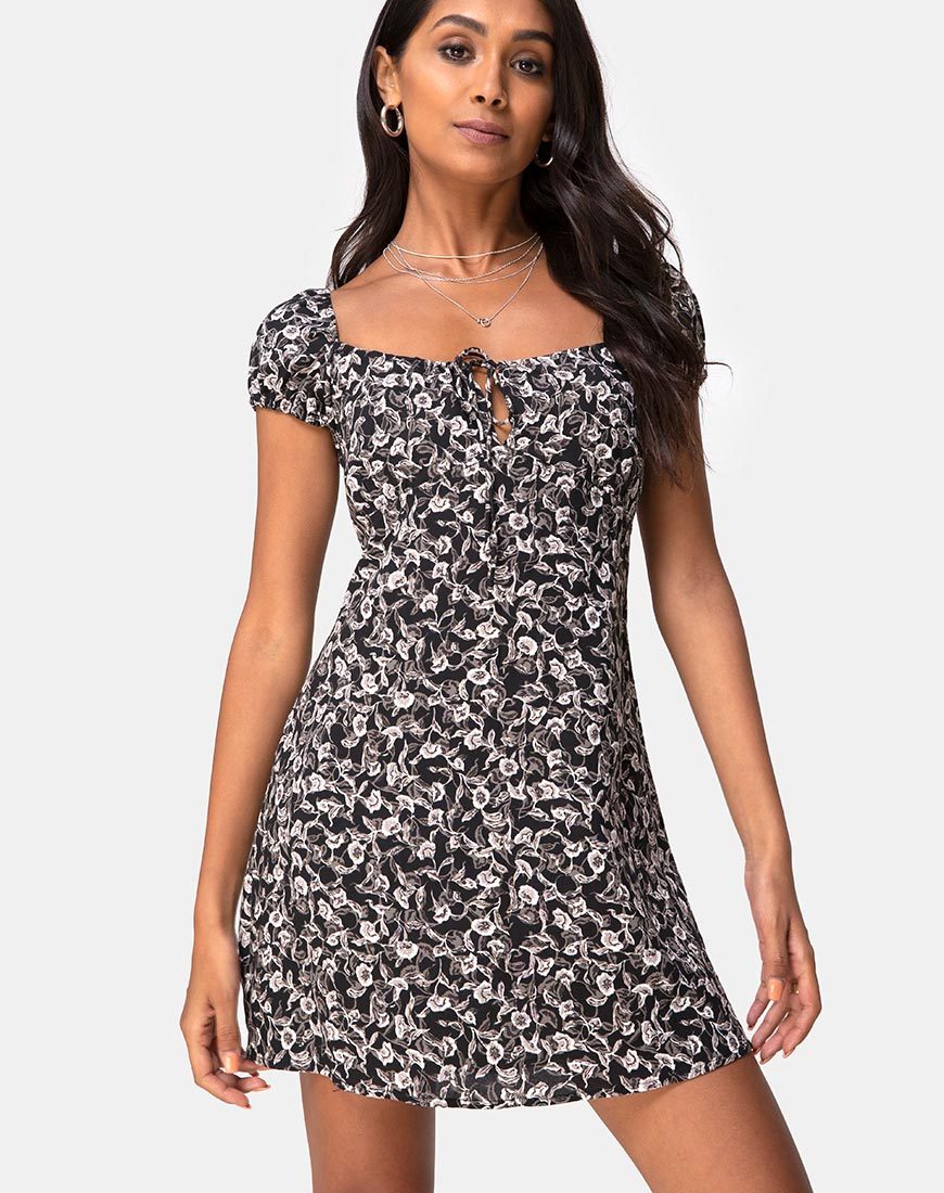 Mini robe Gaval en Wild Tulip noir