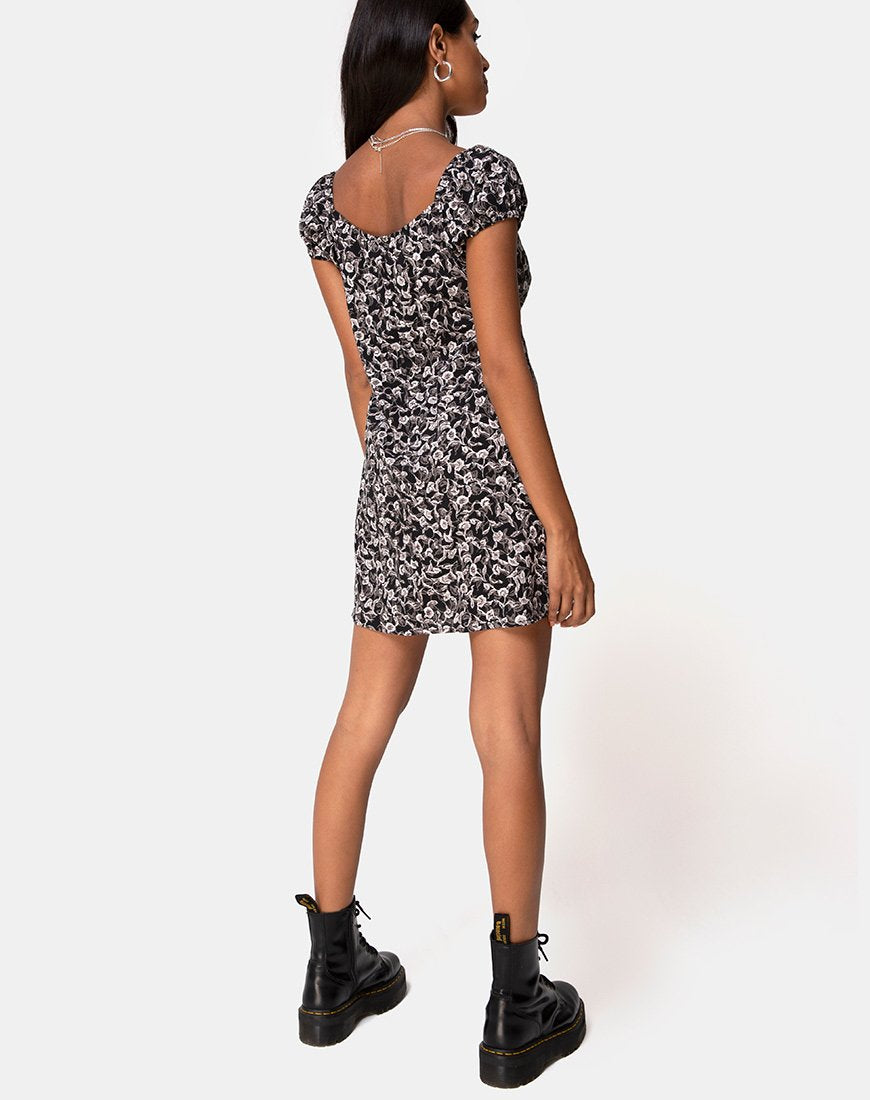 Image of Gaval Mini Dress in Wild Tulip Black