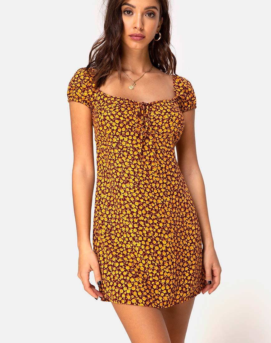 Image de la mini robe Gaval en Ditsy Rose Marigold