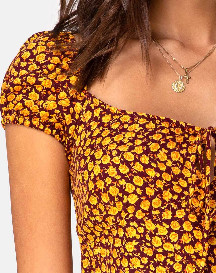 Image de la mini robe Gaval en Ditsy Rose Marigold
