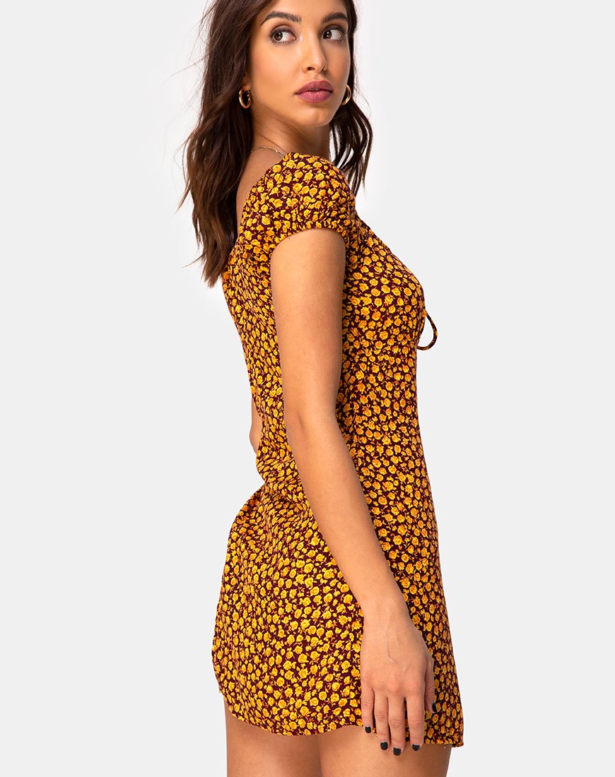 Image de la mini robe Gaval en Ditsy Rose Marigold