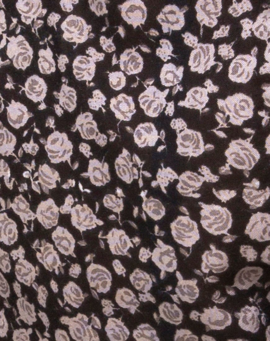 Image de Gazalo Cropped Top in Ditsy Rose Black