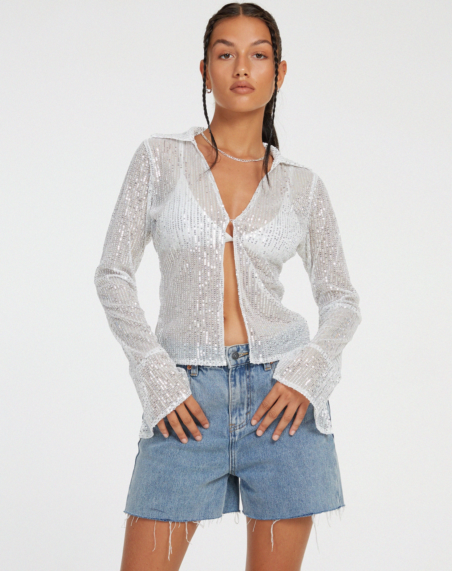 image de Gedza Top in Sequin Silver