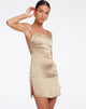 image de Gehna Bodycon Dress in Satin Olive Gold