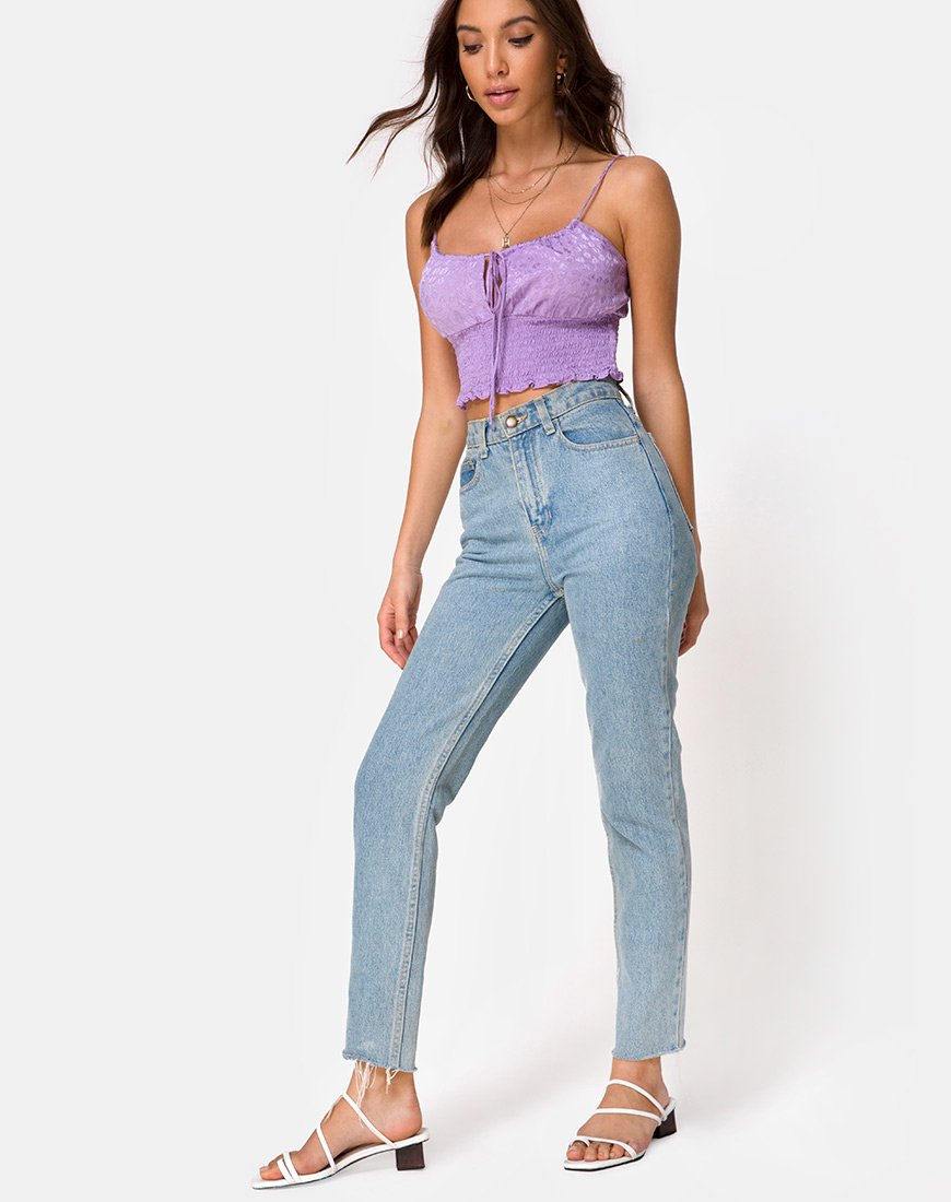 Image de Gemala Cami Top in Satin Ditsy Rose Lavender