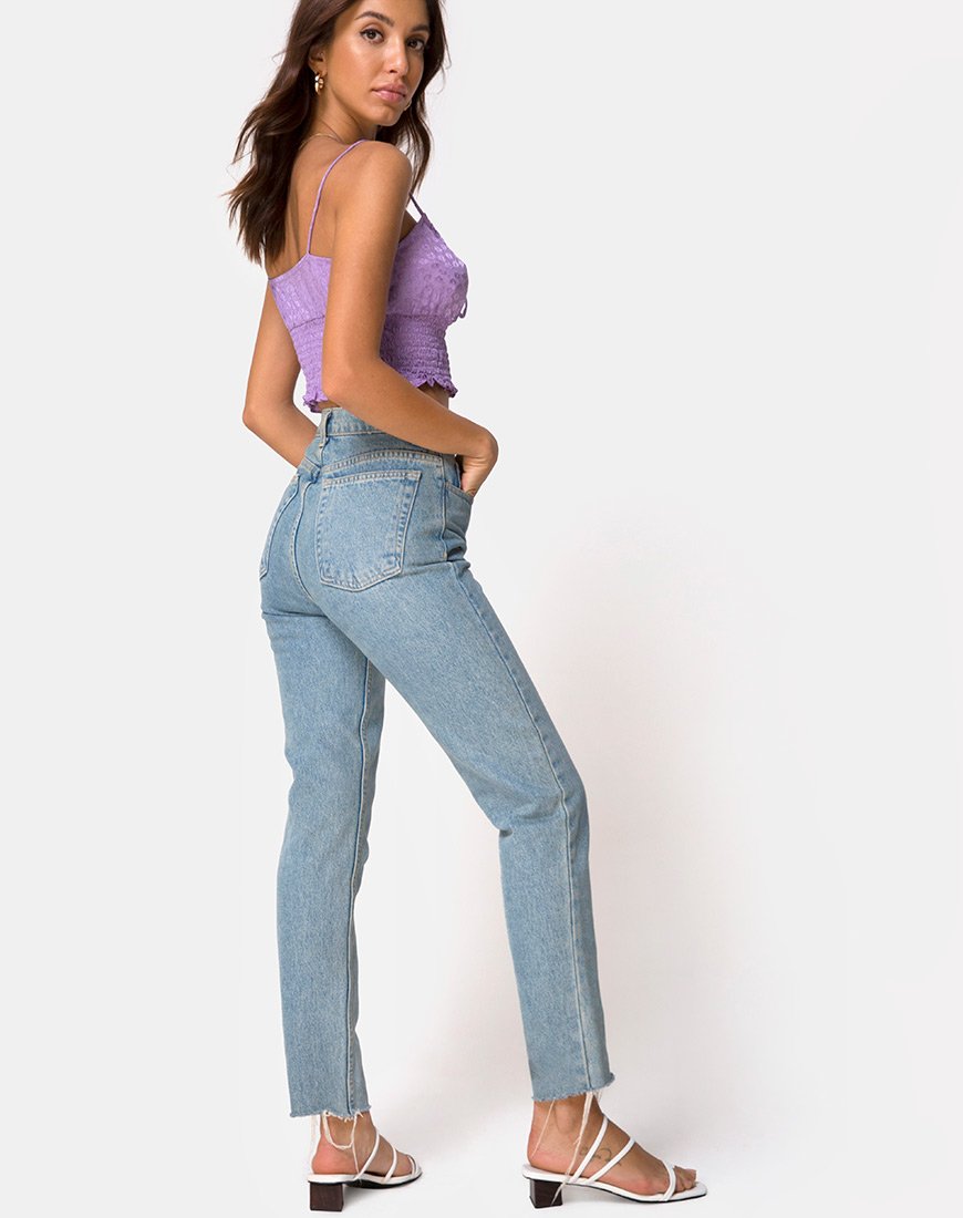 Image de Gemala Cami Top in Satin Ditsy Rose Lavender