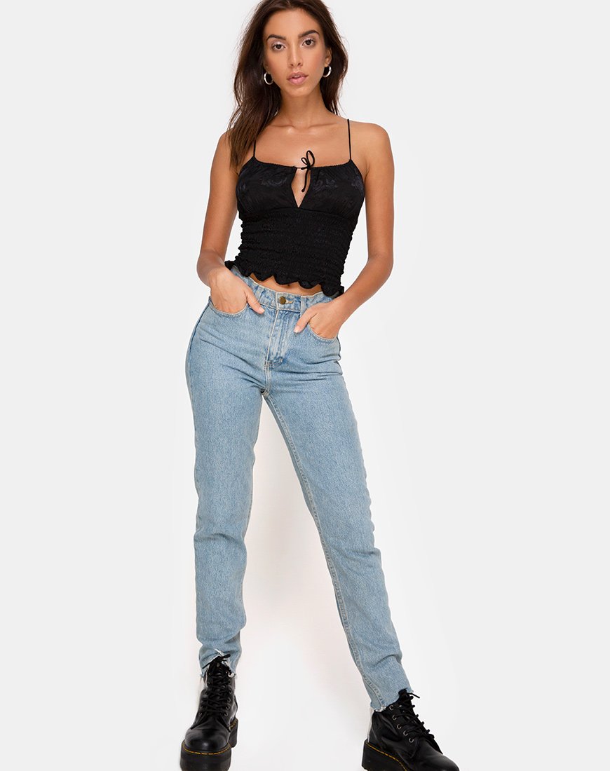 Image de Gemala Top en satin rose noir
