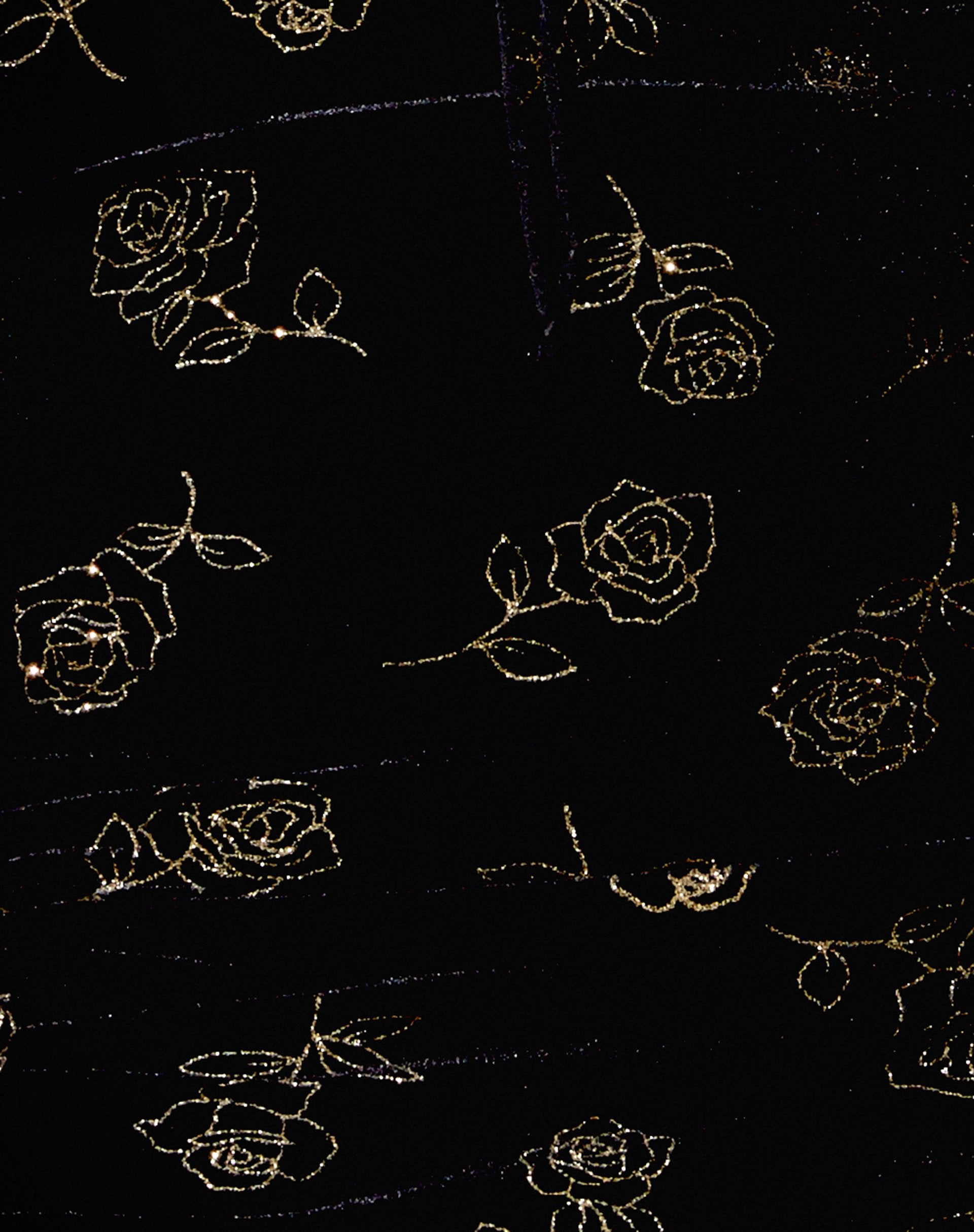 Image de la mini robe Genata en noir et or Rose Stamp