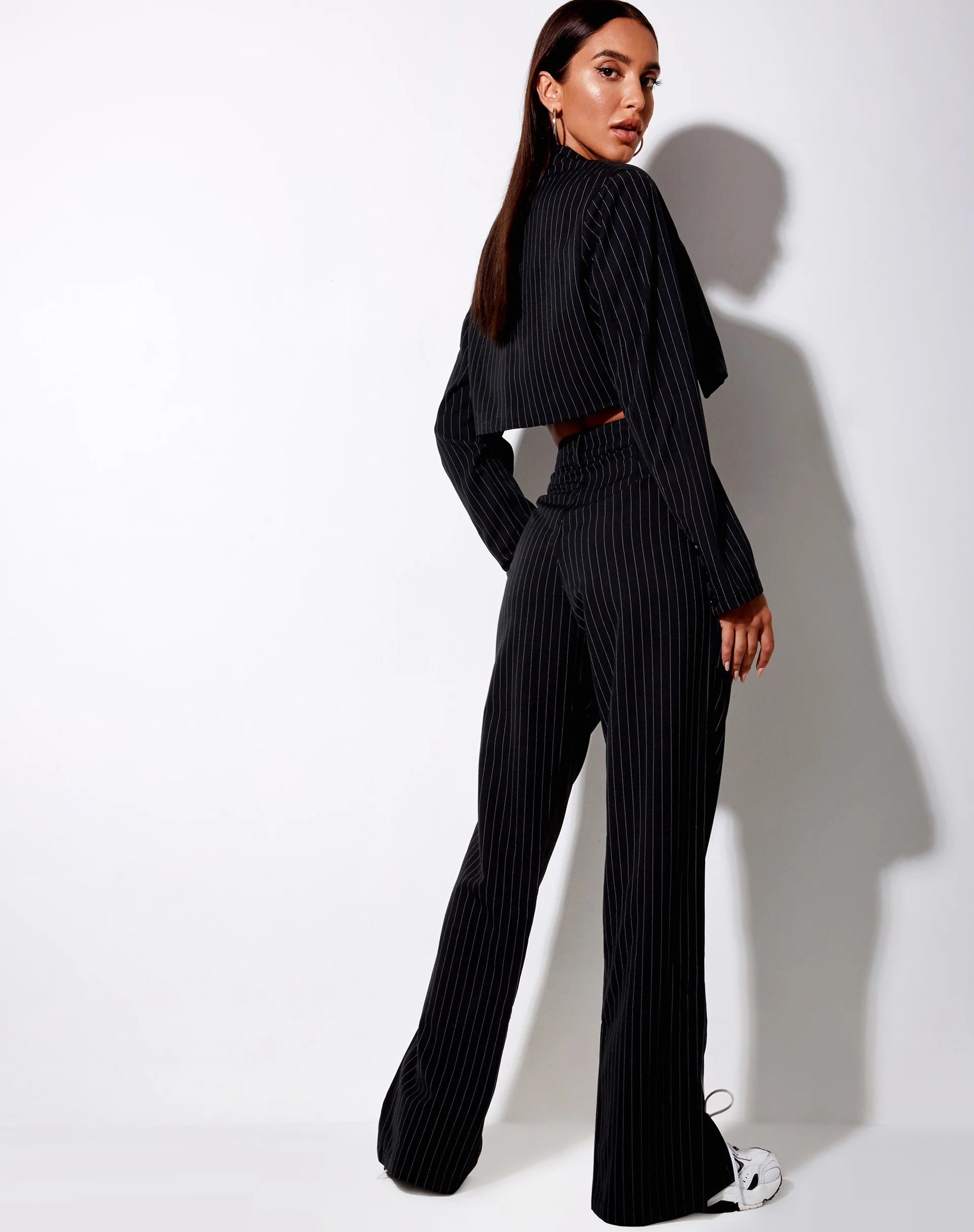 Image de Gesta Trouser in Pinstripe Black