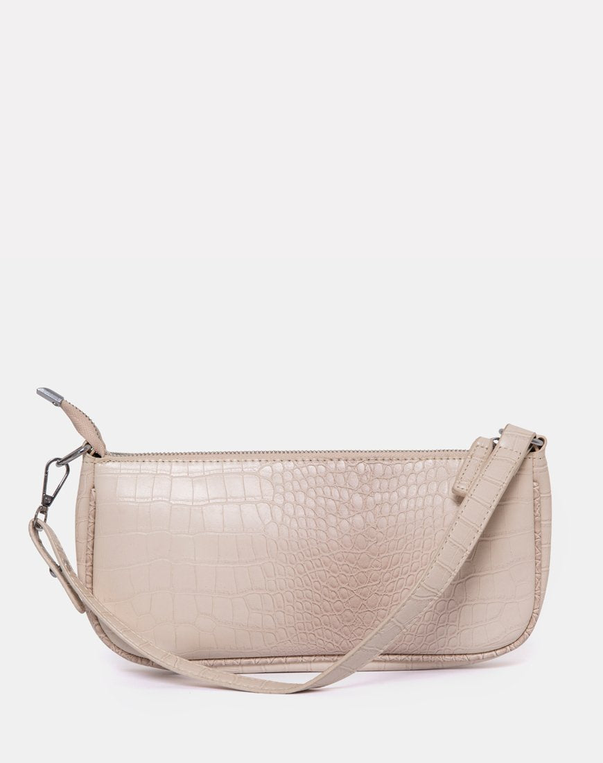 Image de Gigi Shoulder Bag in Croc Beige