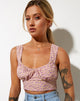Image de Gilda Crop Top in Flower Fun Lilac Lemon