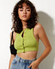 Image de Gilly Crop Top in Rib Leaf Green