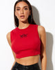 Image de Gimon Crop Top in Racing Red Angelo Embro