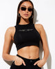 Image de Gimon Crop Top in Black Silver Heart Hotfix