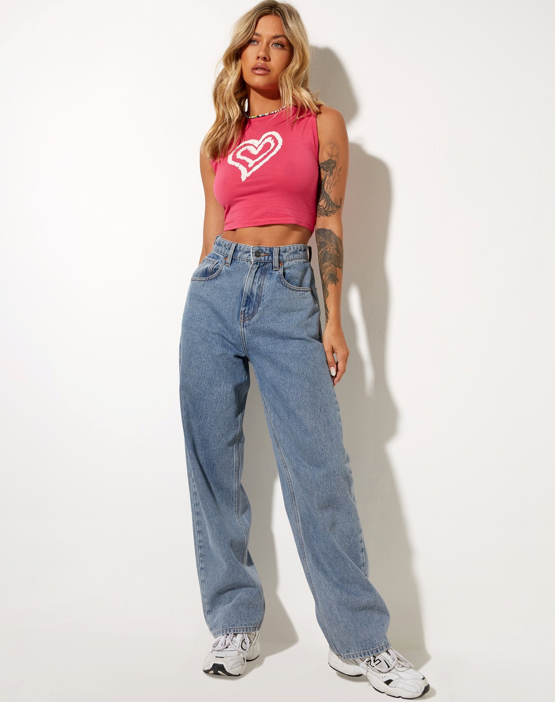 Image de Gimon Crop Top in Hot Pink Heart