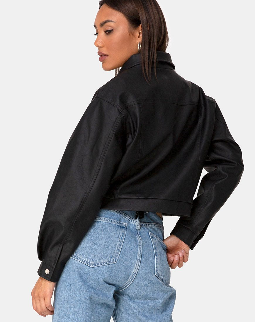 Image de la veste Gina en PU noir