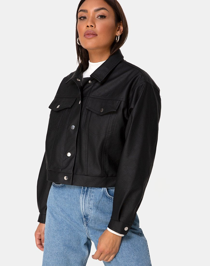 Veste Gina en PU noir
