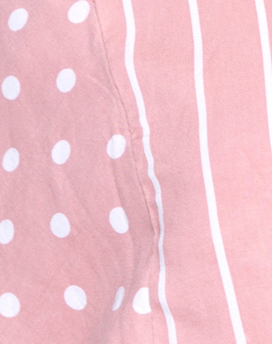 Image de Gios Wrap Top in Spot Stripe Pink and White