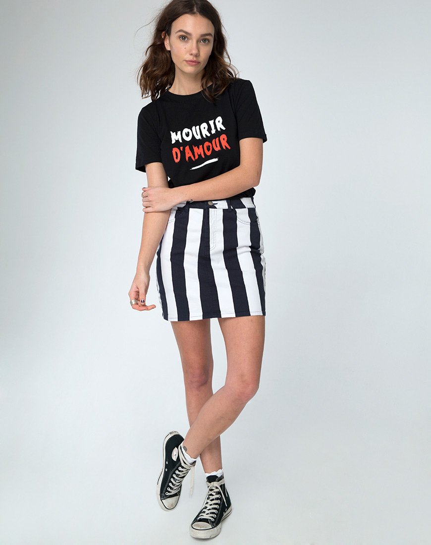Image de Girl Fit Tee in Mourir DAmour Black