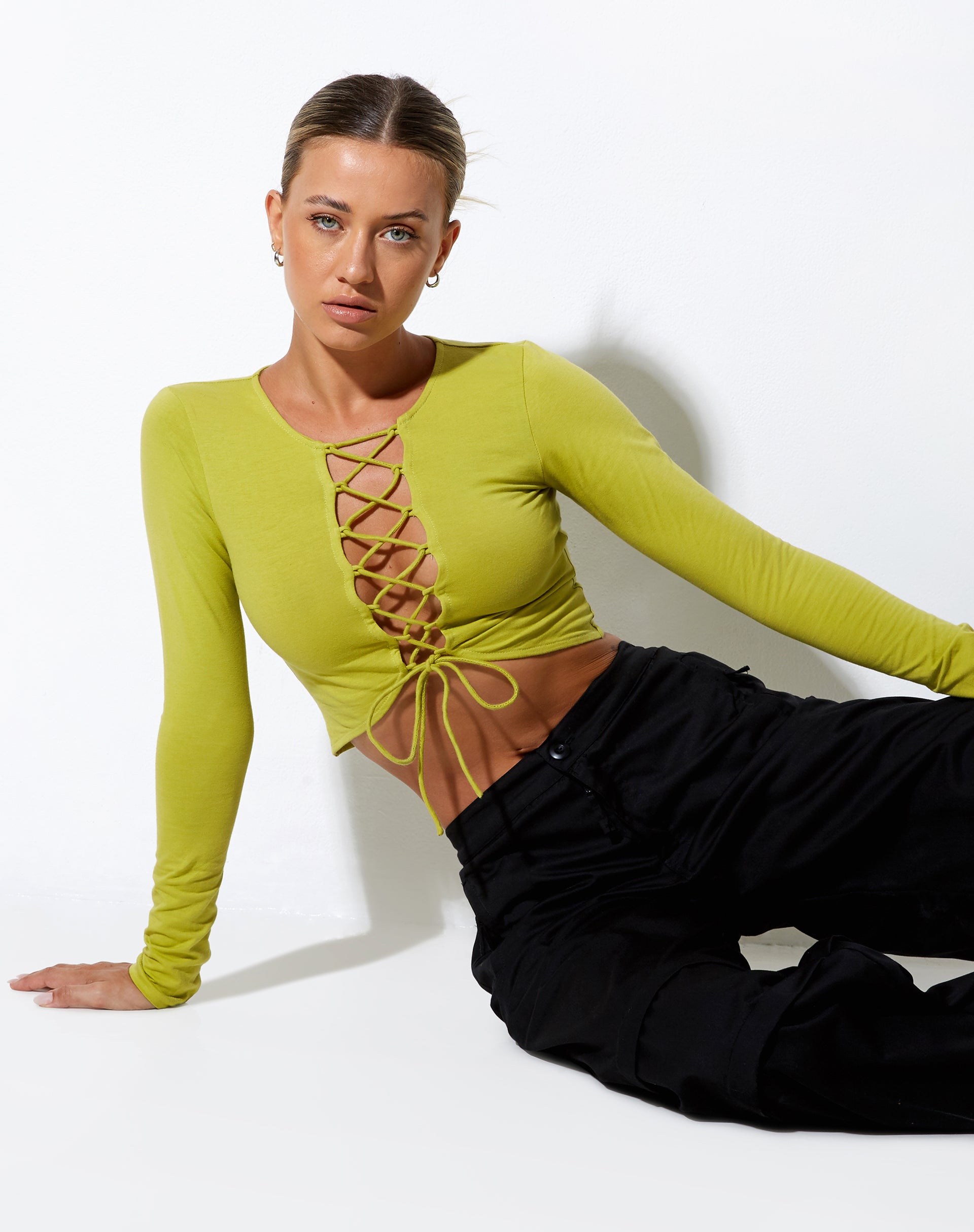 Image de Gisy Crop Top en Lycra Lime