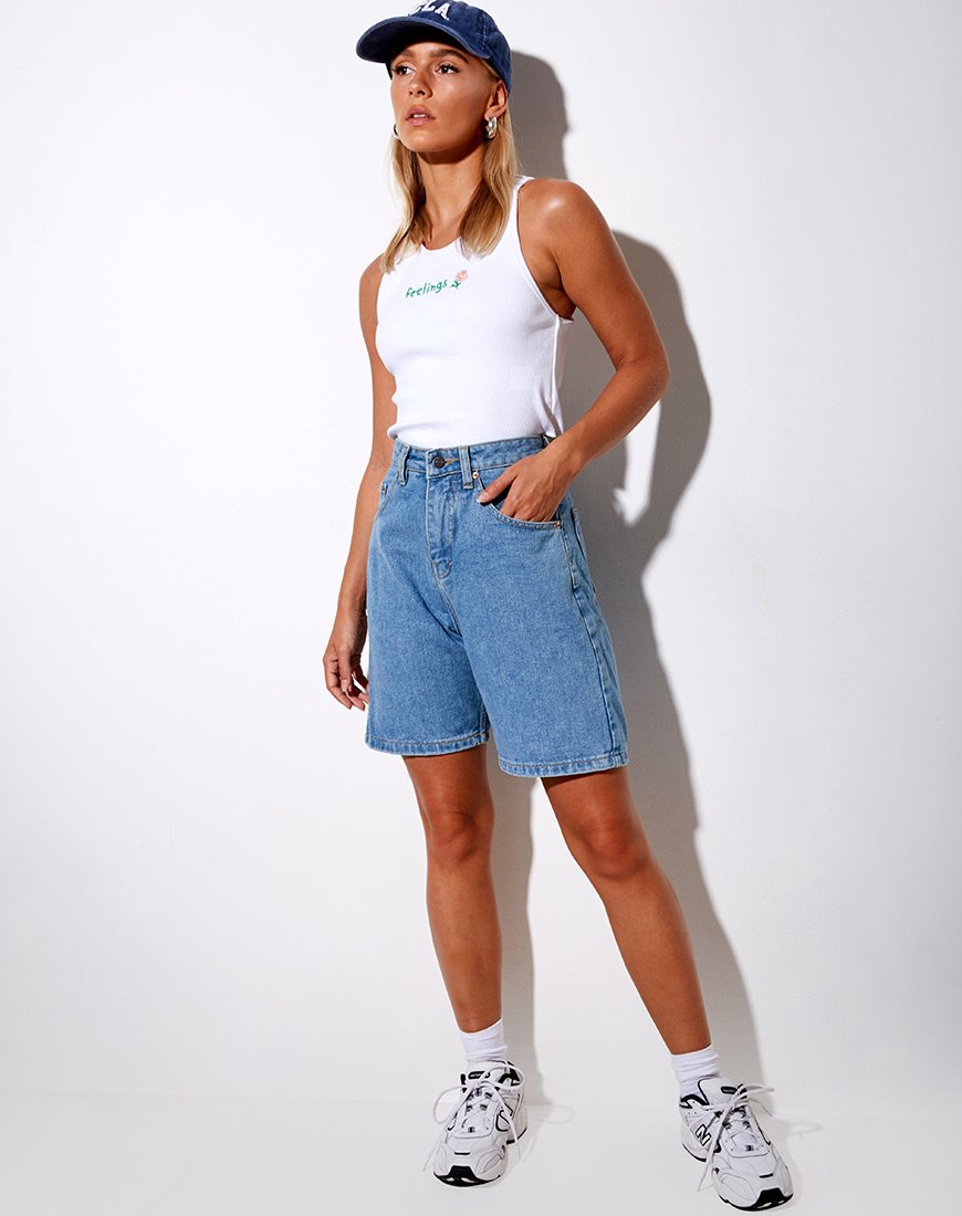 Image de Givas Crop Top in White Feelings Embro