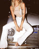 Image de Zoven Flare Trouser in Matte PU Stone
