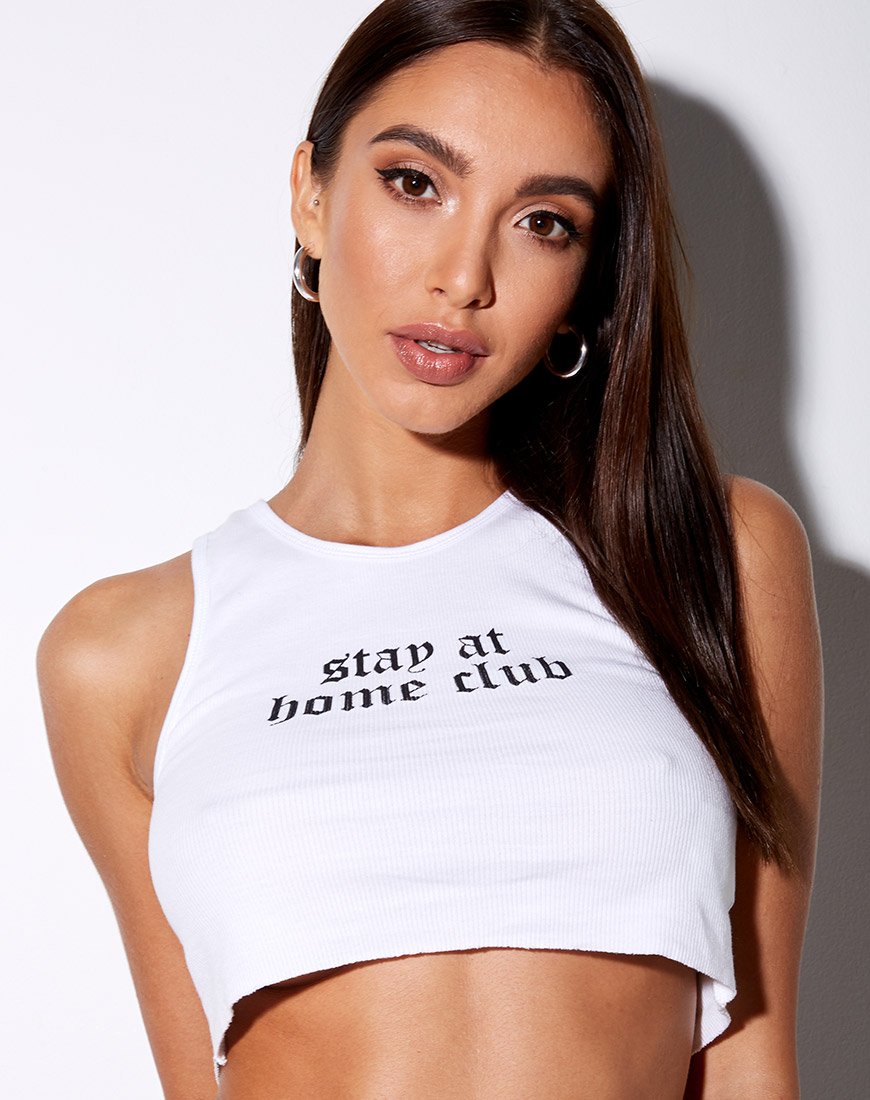 Image de Givas Top in White Stay At Home Club
