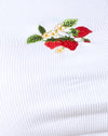 Fraise blanche brodée