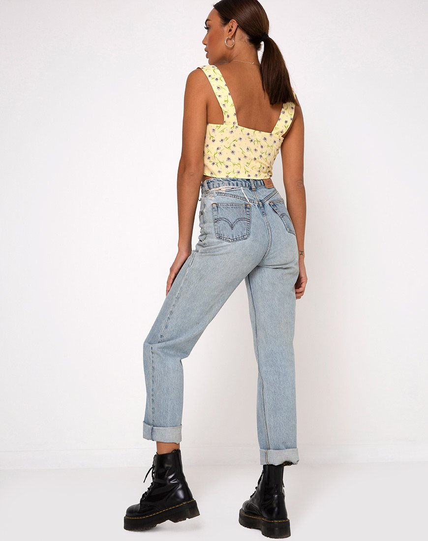 Image de la veste Gladis Crop Top in Wild Flower Lemon Drop