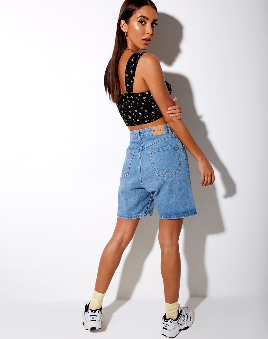 Image de la veste Gladis Crop Top in Pretty Petal Black