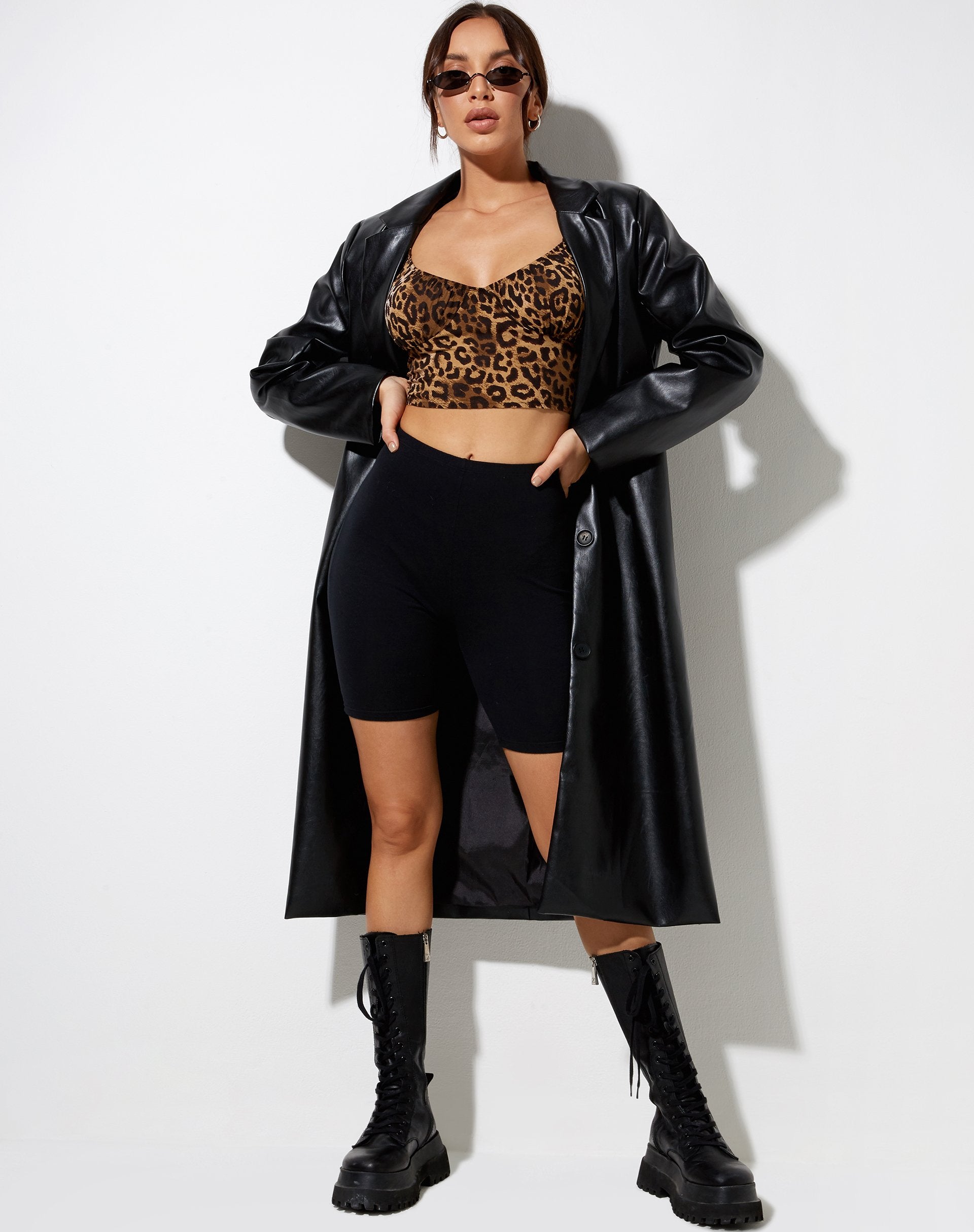 Image de Glafy Crop Top in Night Leopard Brown
