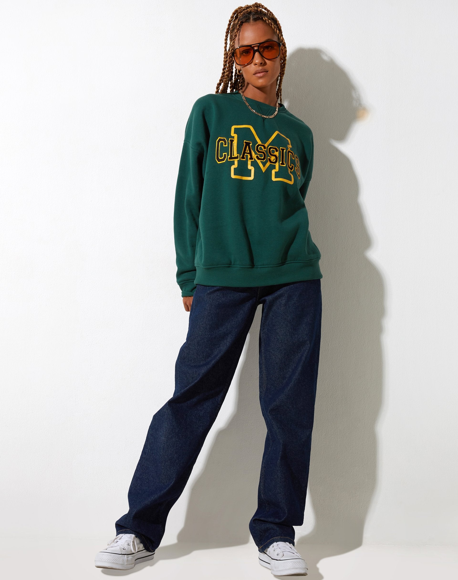 Sweat Glan en vert forêt M Classics