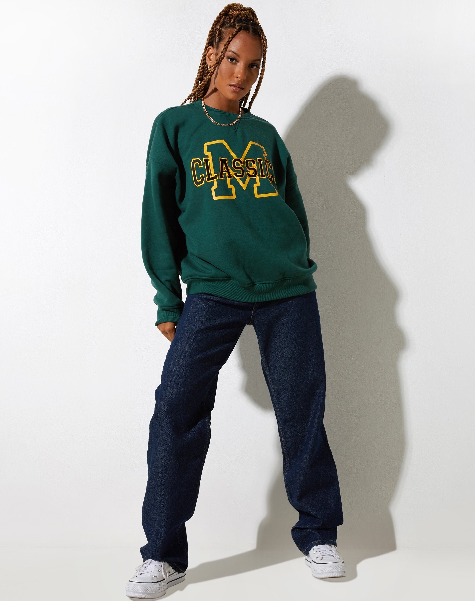 Sweat Glan en vert forêt M Classics