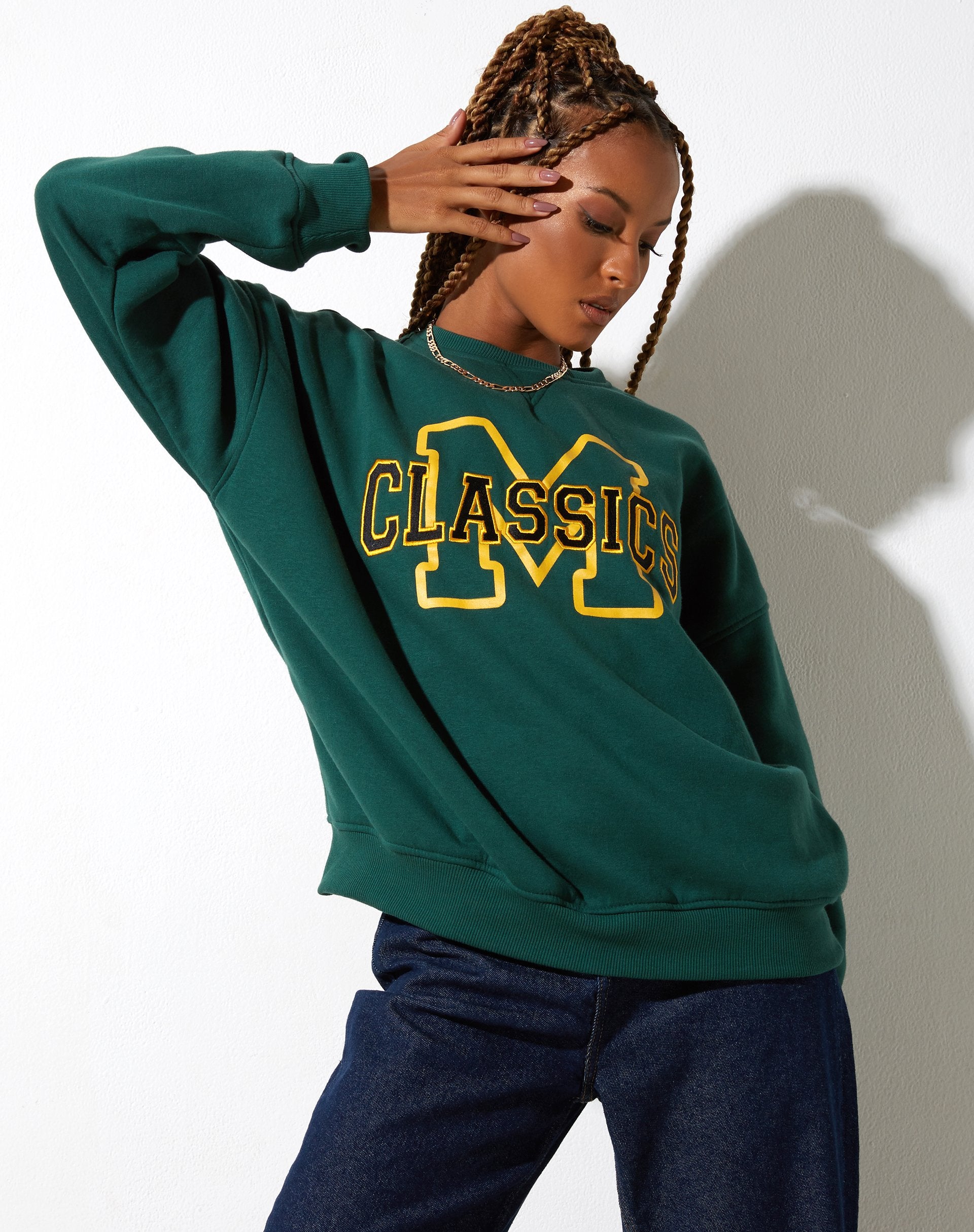 Sweat Glan en vert forêt M Classics