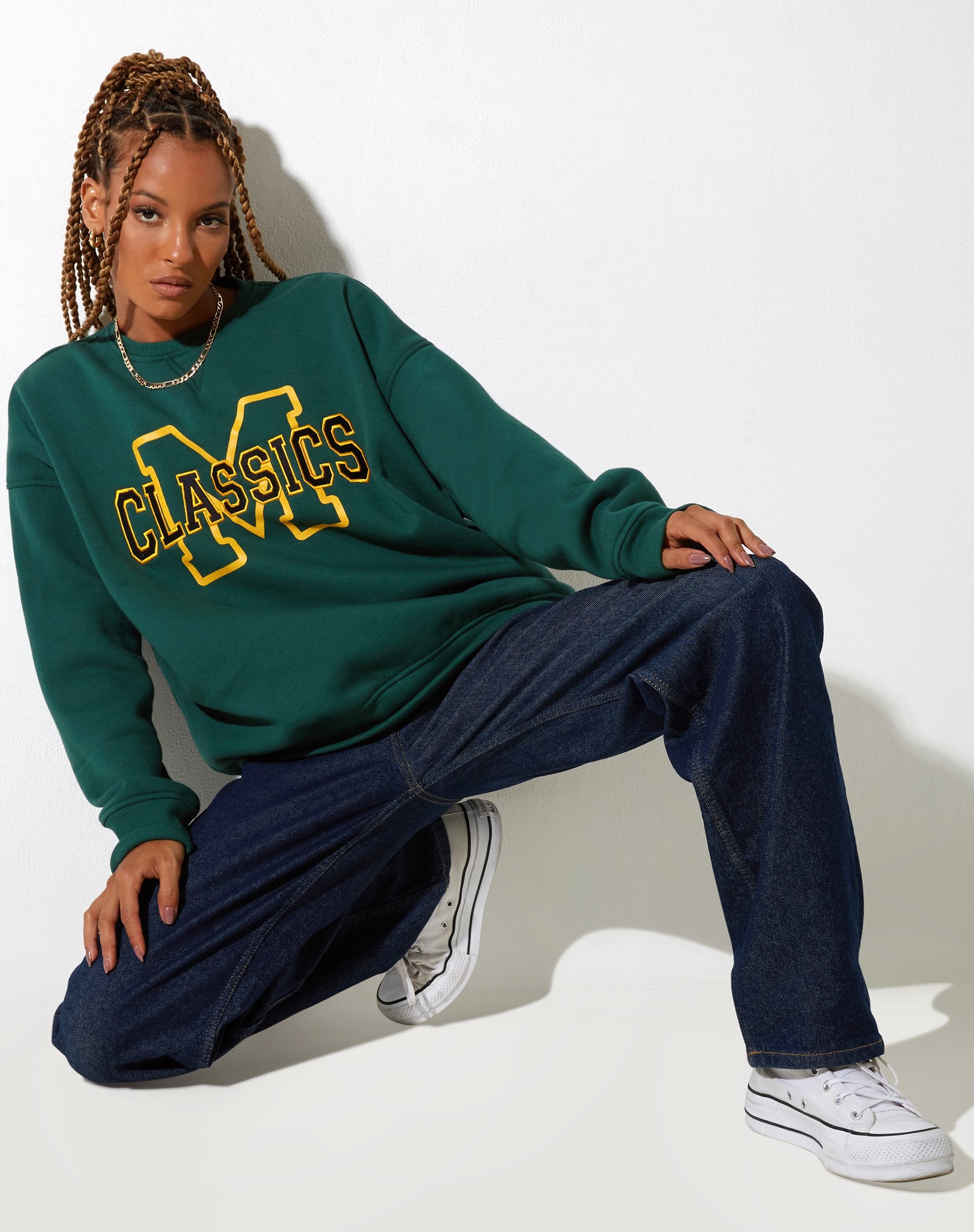 Sweat Glan en vert forêt M Classics
