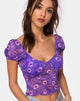 Image de Glasty Crop Top in Purple Daisy Daze