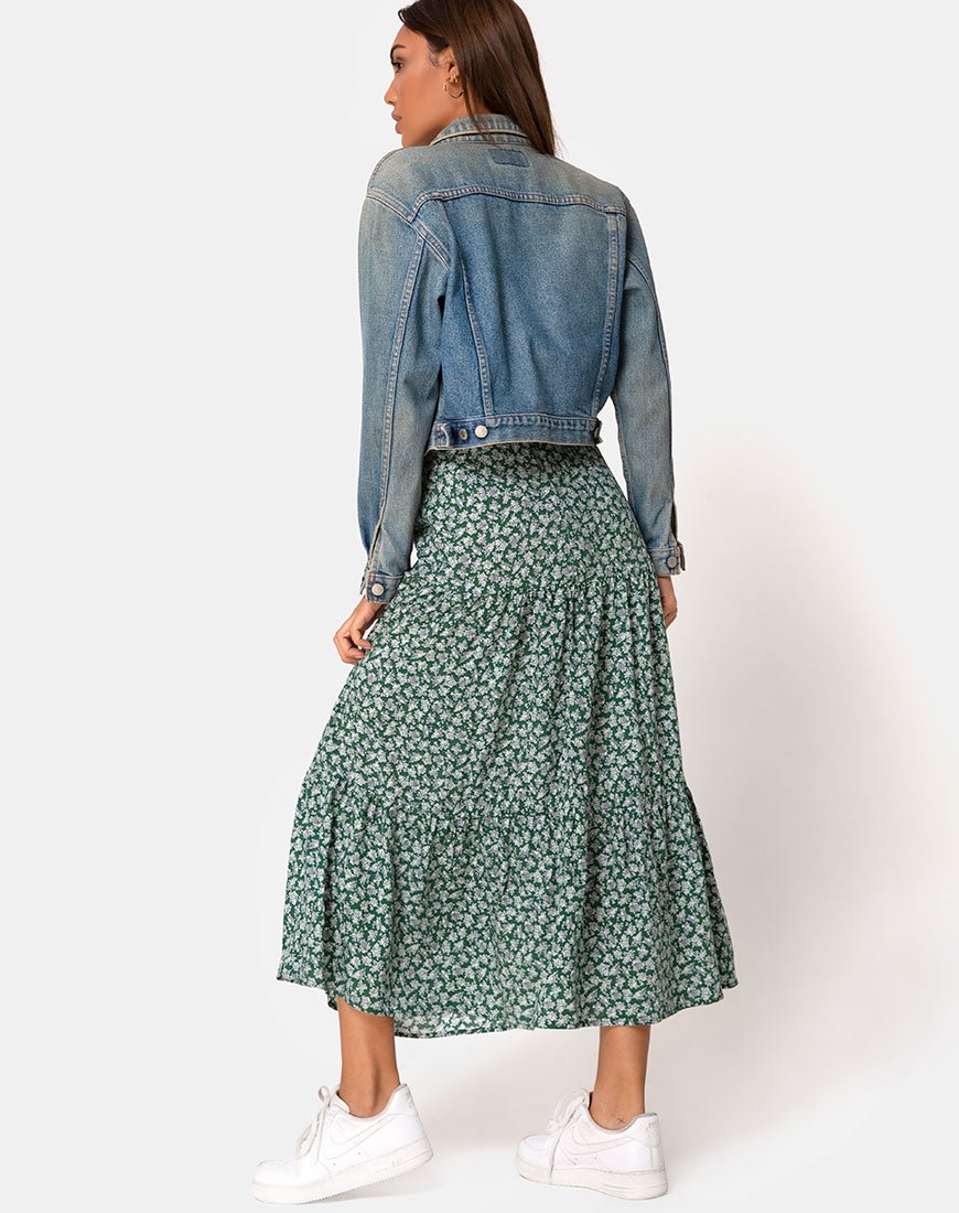 Jupe Gleas, Floral Bloom Green