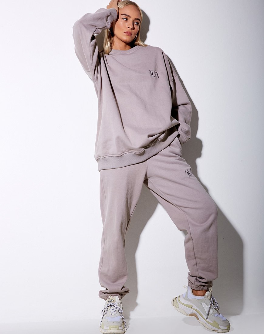 Image de Glo Sweatshirt in Mushroom with LA Embro