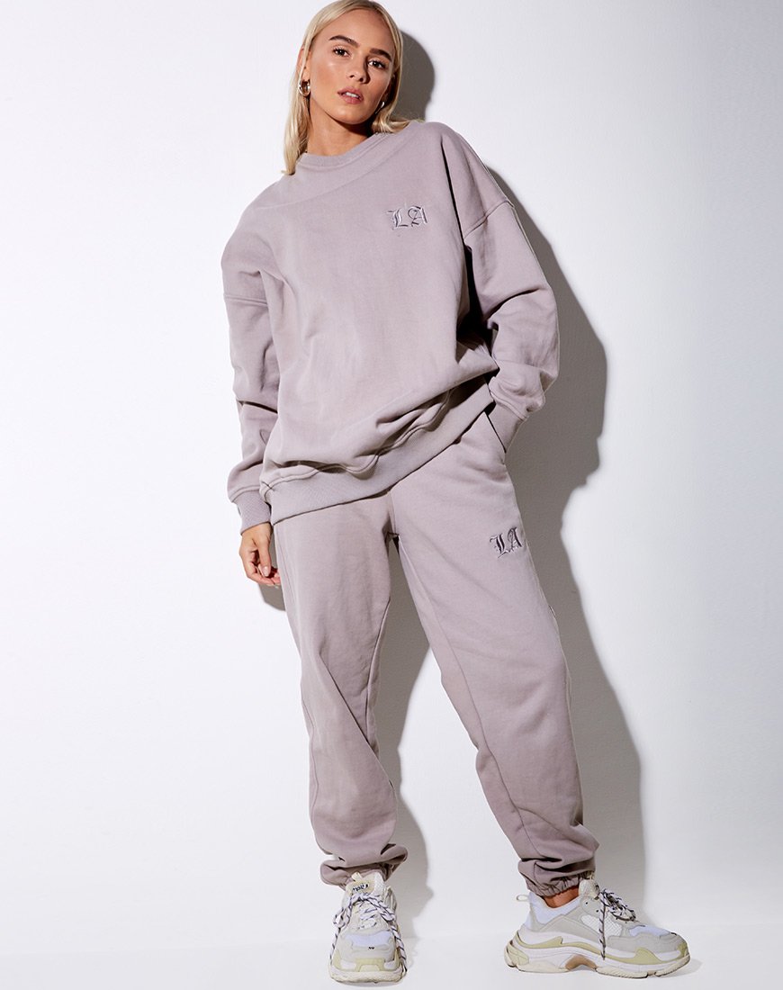Image de Glo Sweatshirt in Mushroom with LA Embro