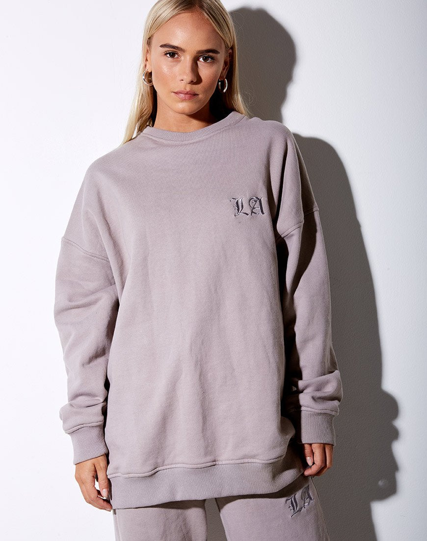 Image de Glo Sweatshirt in Mushroom with LA Embro