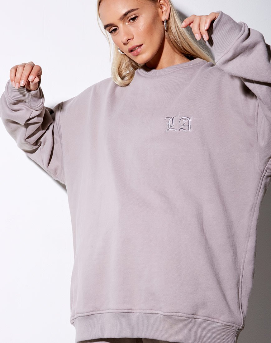 Image de Glo Sweatshirt in Mushroom with LA Embro