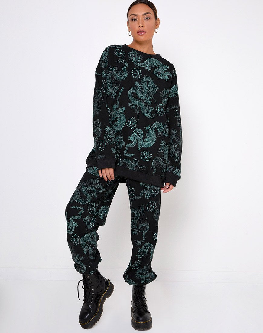 Image de Basta Jogger en Dragon Flower Black and Mint
