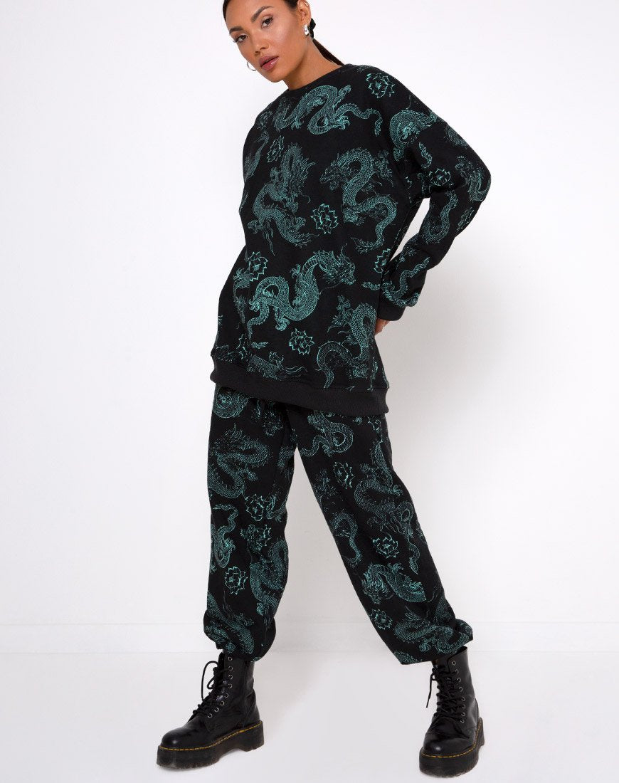 Image de Basta Jogger en Dragon Flower Black and Mint