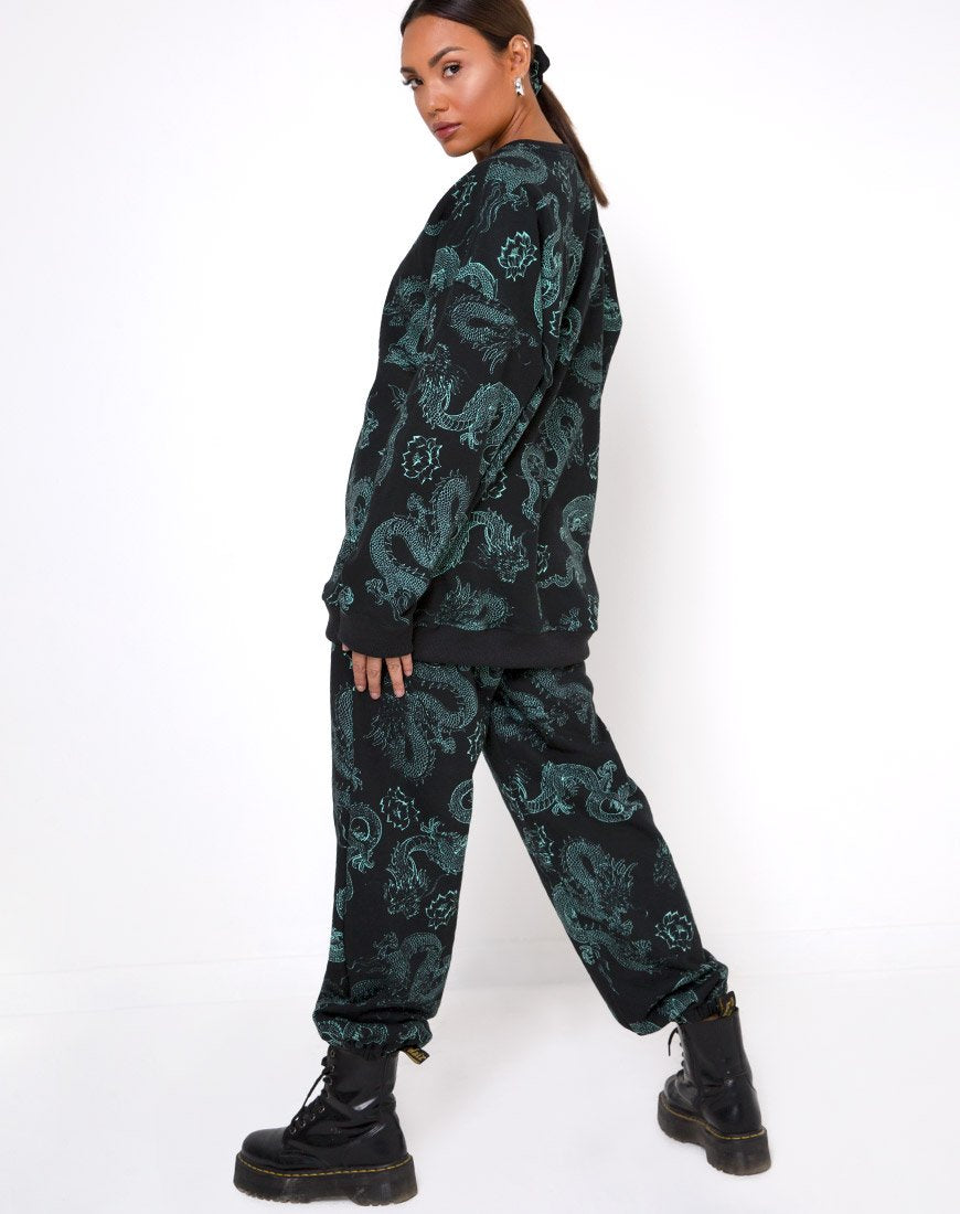 Image de Basta Jogger en Dragon Flower Black and Mint