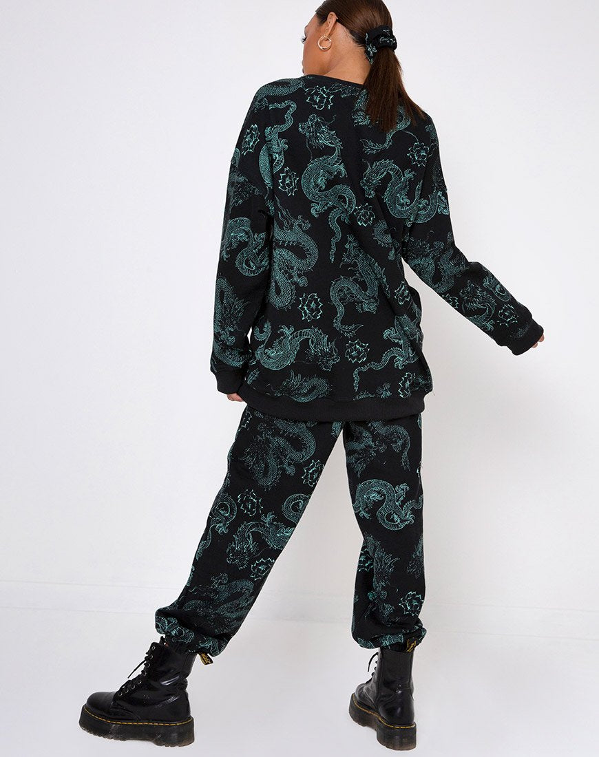 Image de Basta Jogger en Dragon Flower Black and Mint